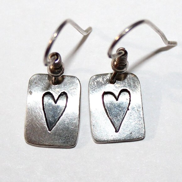Jewelry - Vintage Sterling Silver Heart Earrings